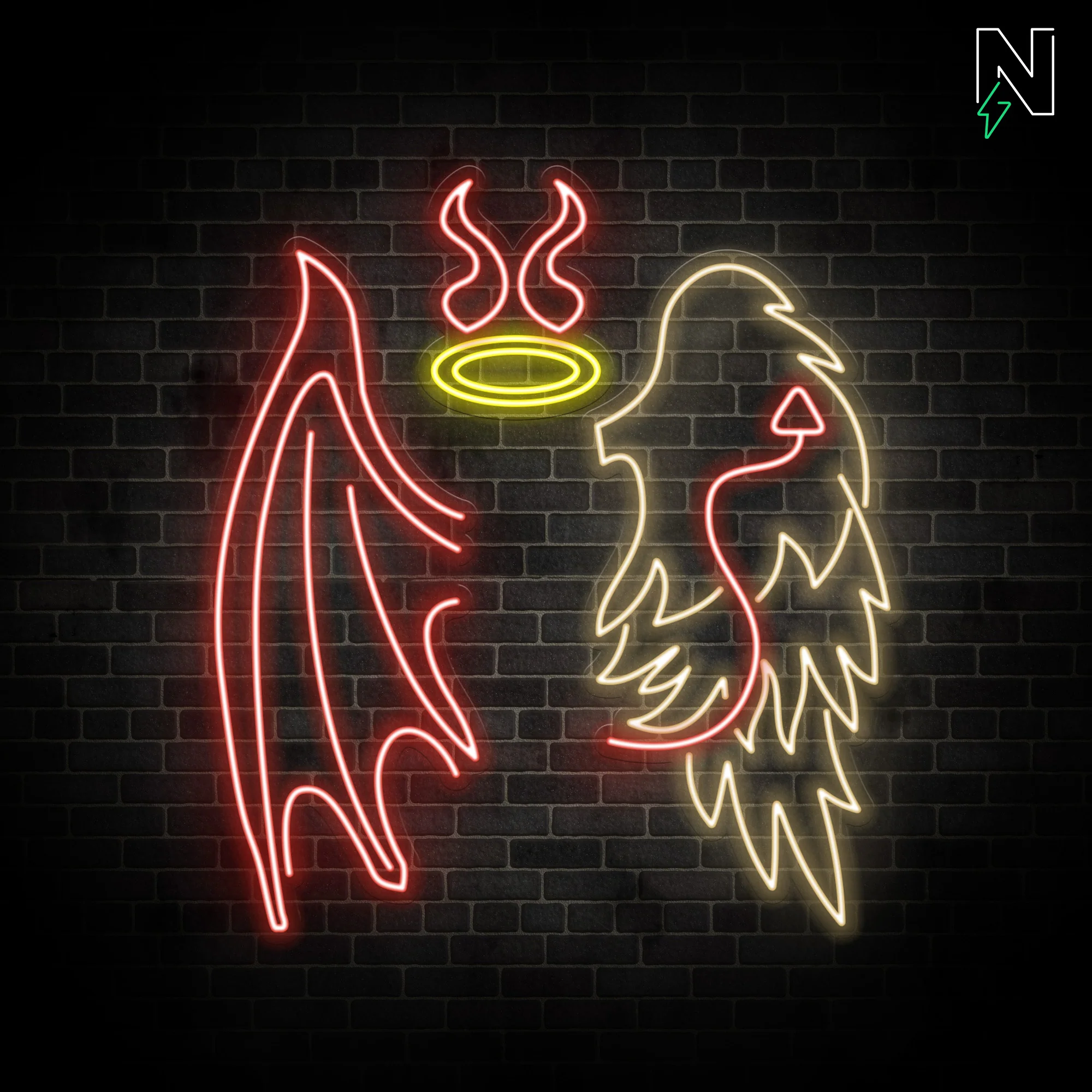 Angel & Devil Wings Neon Sign - Image 2