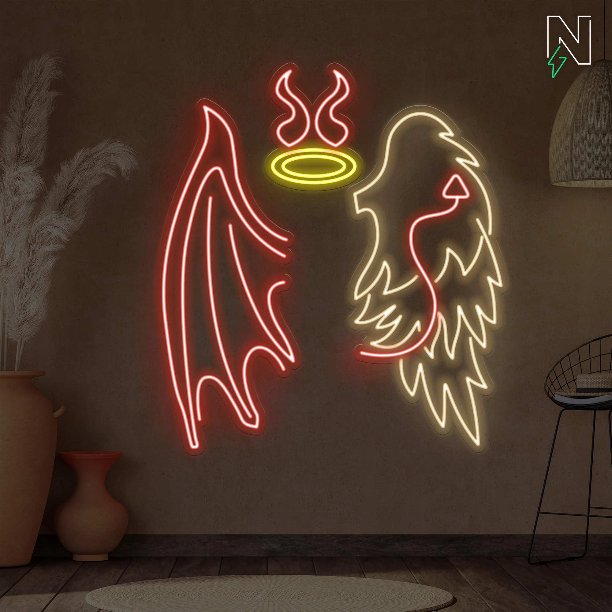 Angel & Devil Wings Neon Sign - Image 3