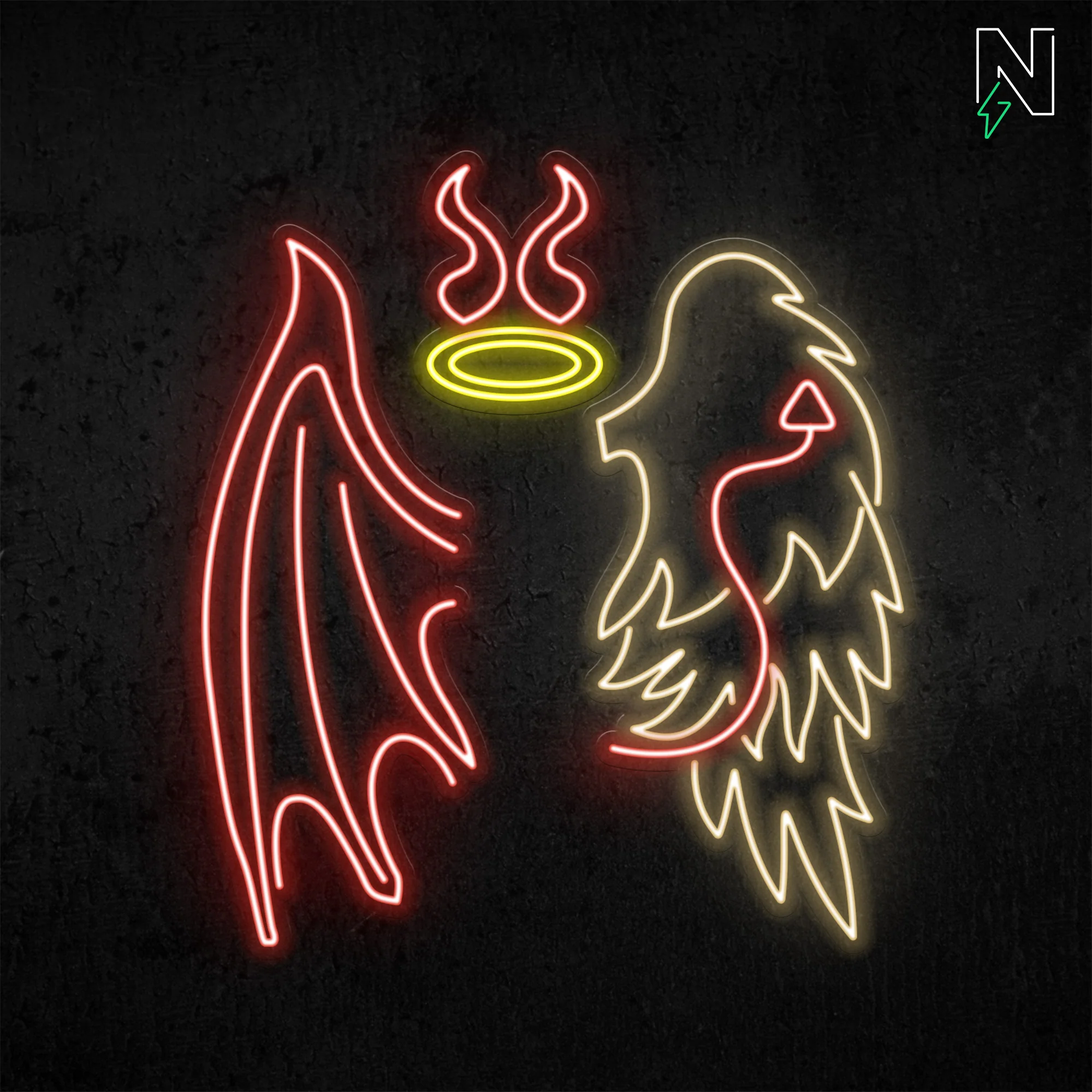 Angel & Devil Wings Neon Sign - Image 4