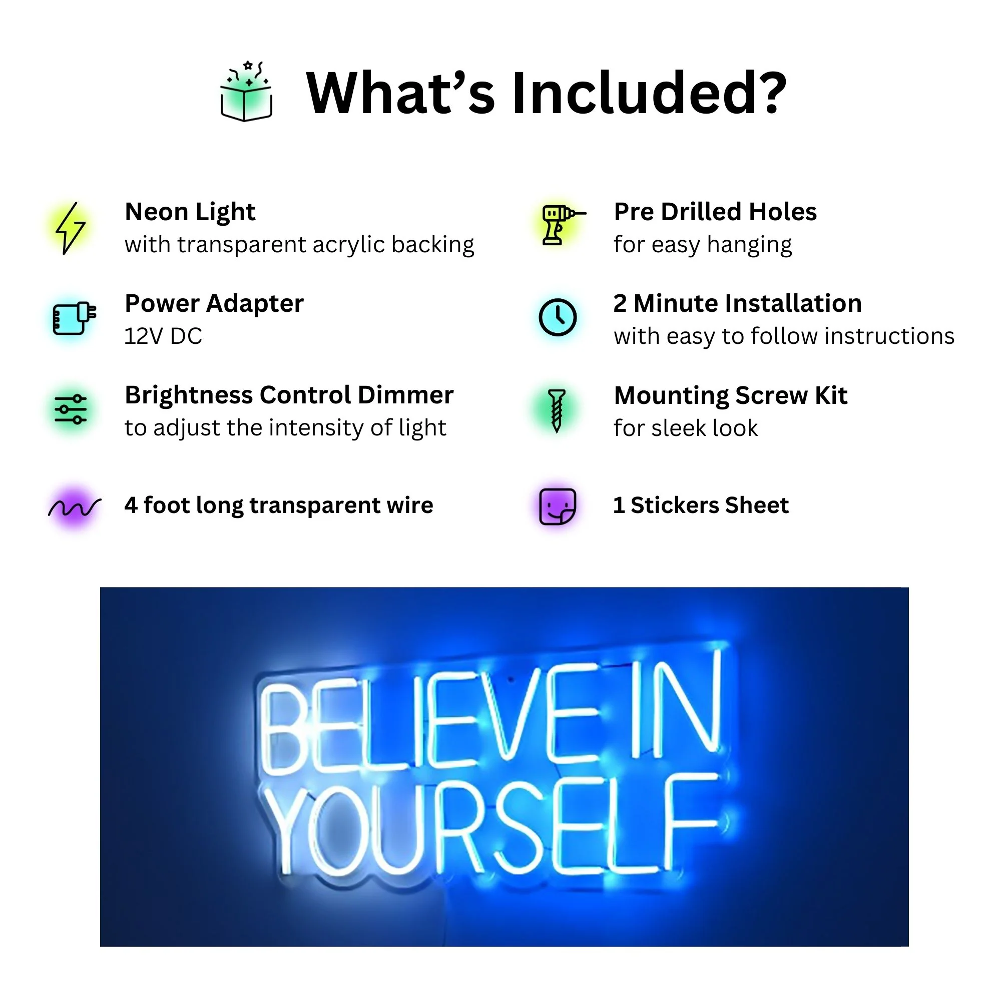 Believe in yourself neon light - Image 2