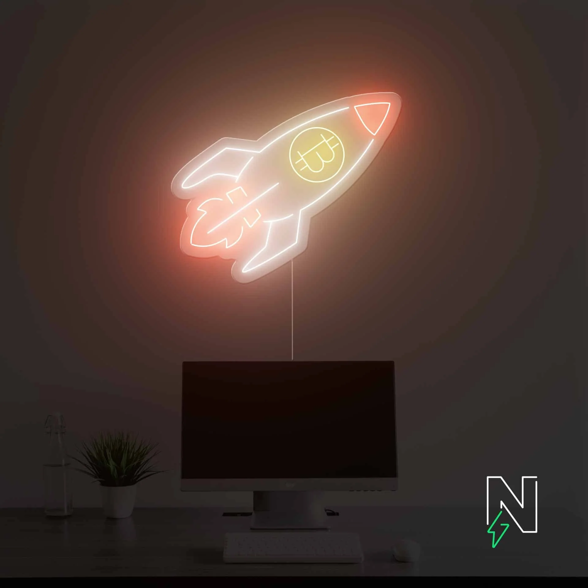 Bitcoin Rocket Neon Sign - Image 2