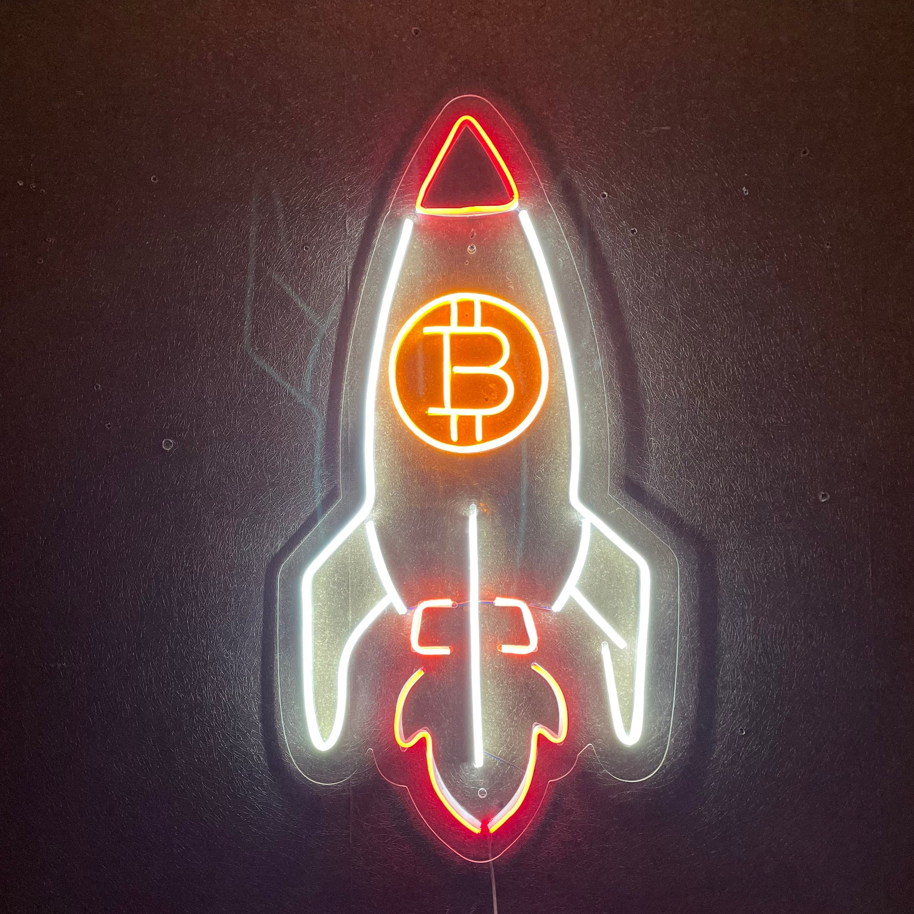 Bitcoin Rocket Neon Sign - Image 4