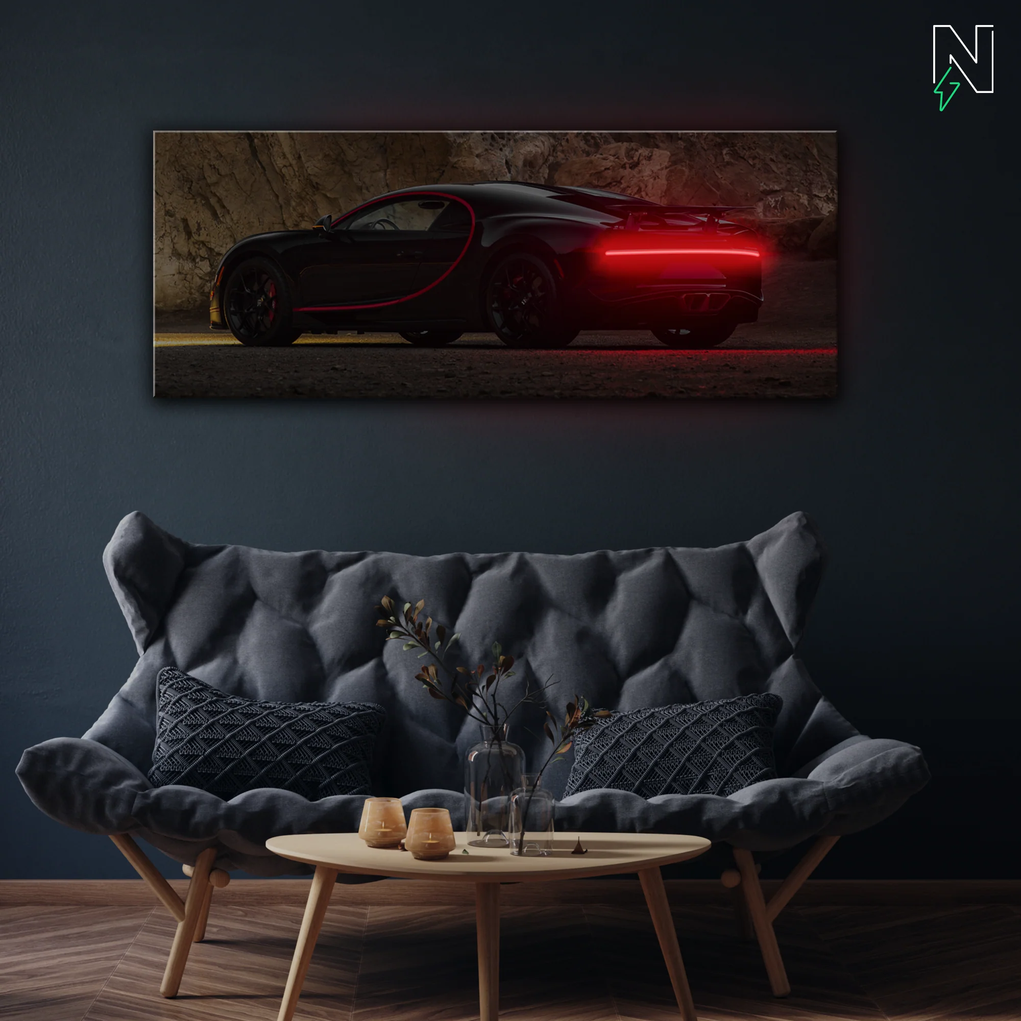 Bugatti V3 LED Neon Art - Image 2
