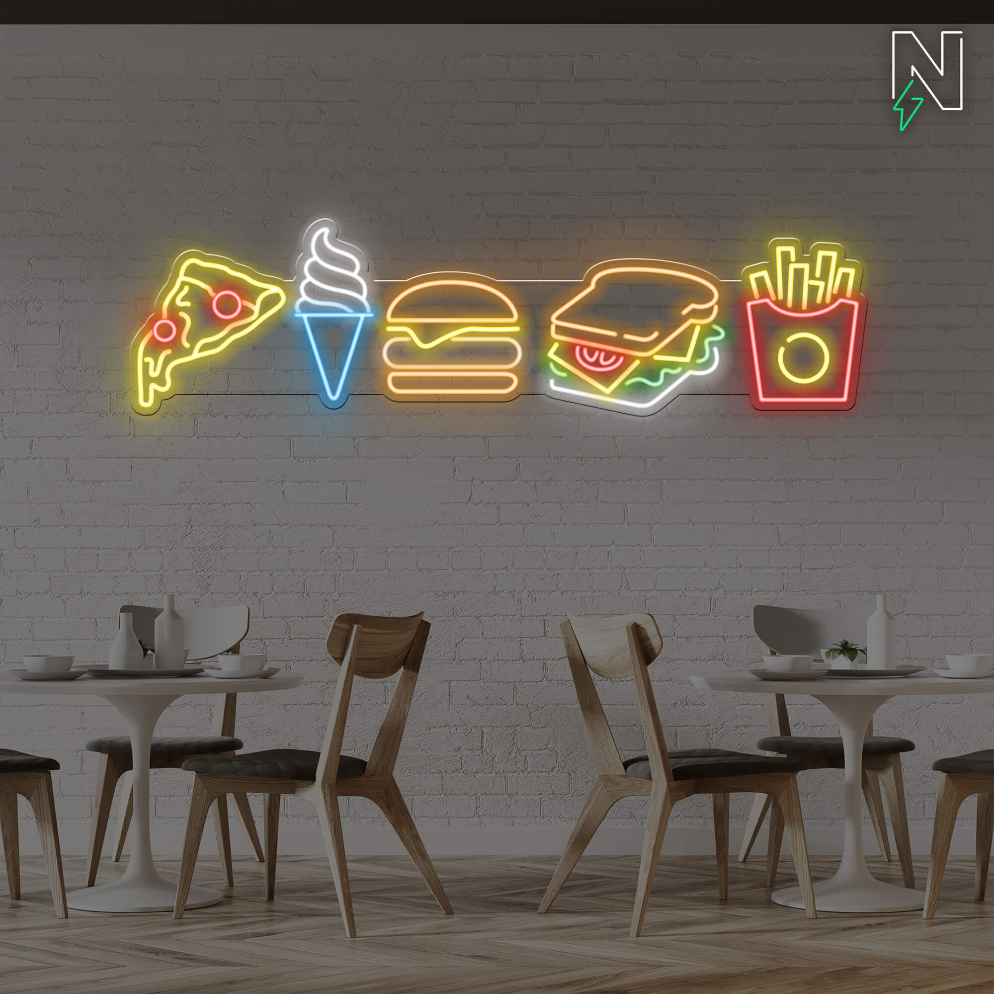 Burgers Fries & Vibes Neon Sign - Image 3