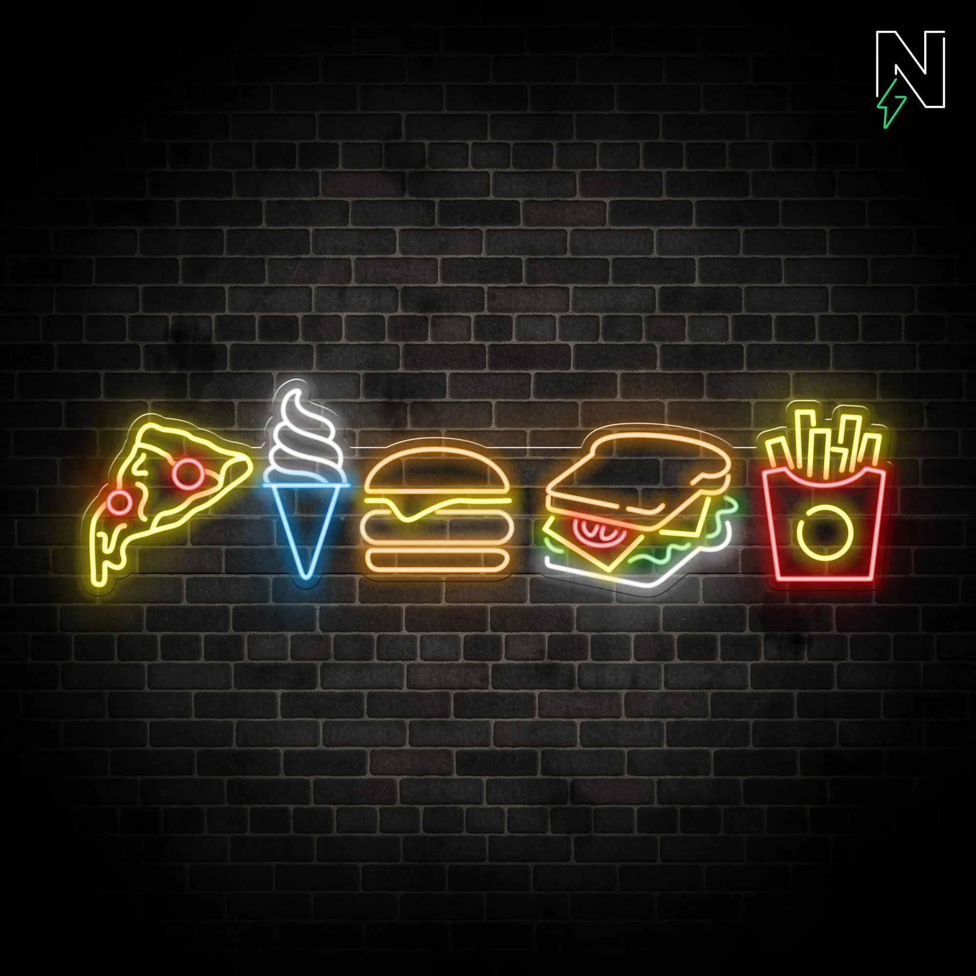 Burgers Fries & Vibes Neon Sign - Image 4