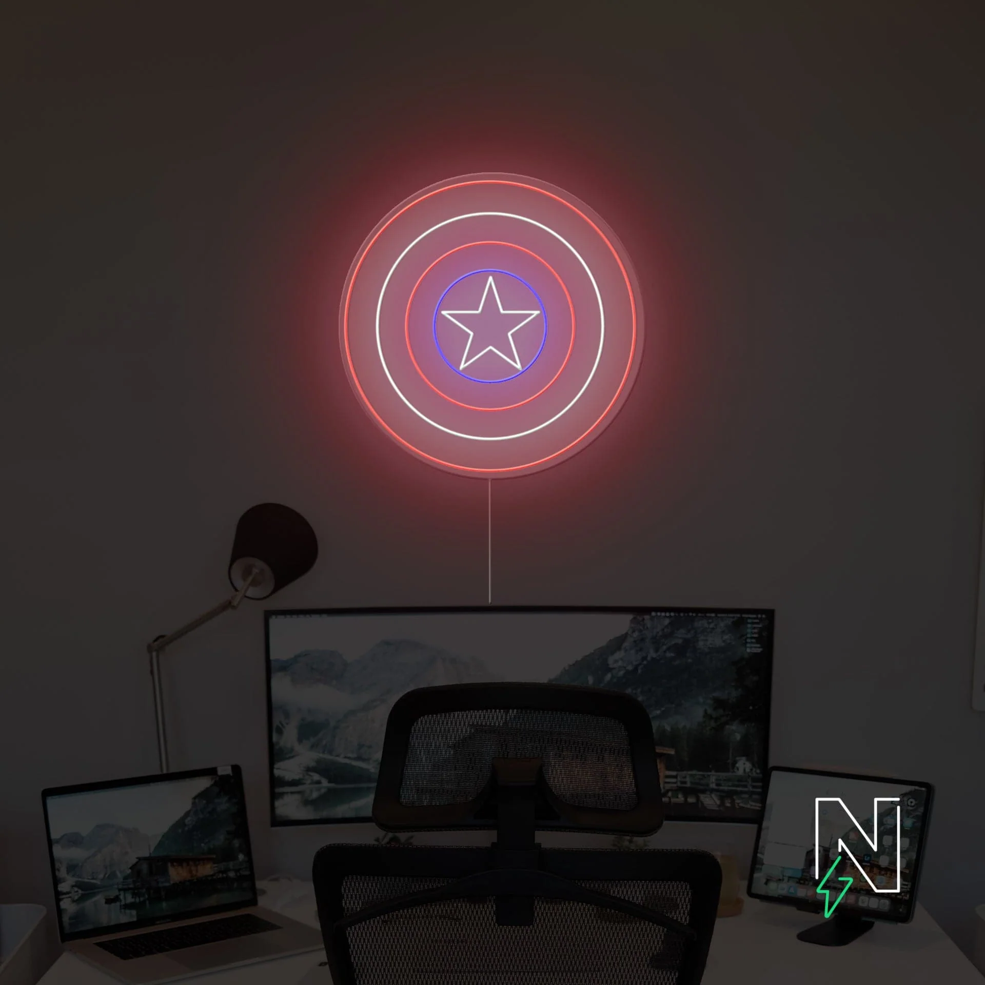 Captain Shield Neon Sign - Image 2