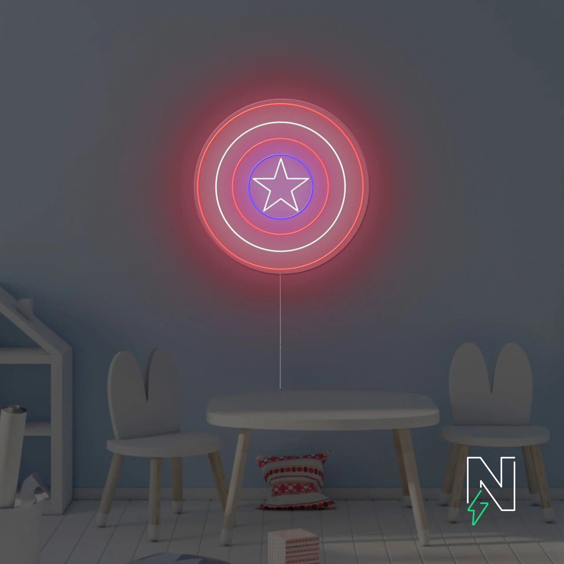 Captain Shield Neon Sign - Image 3