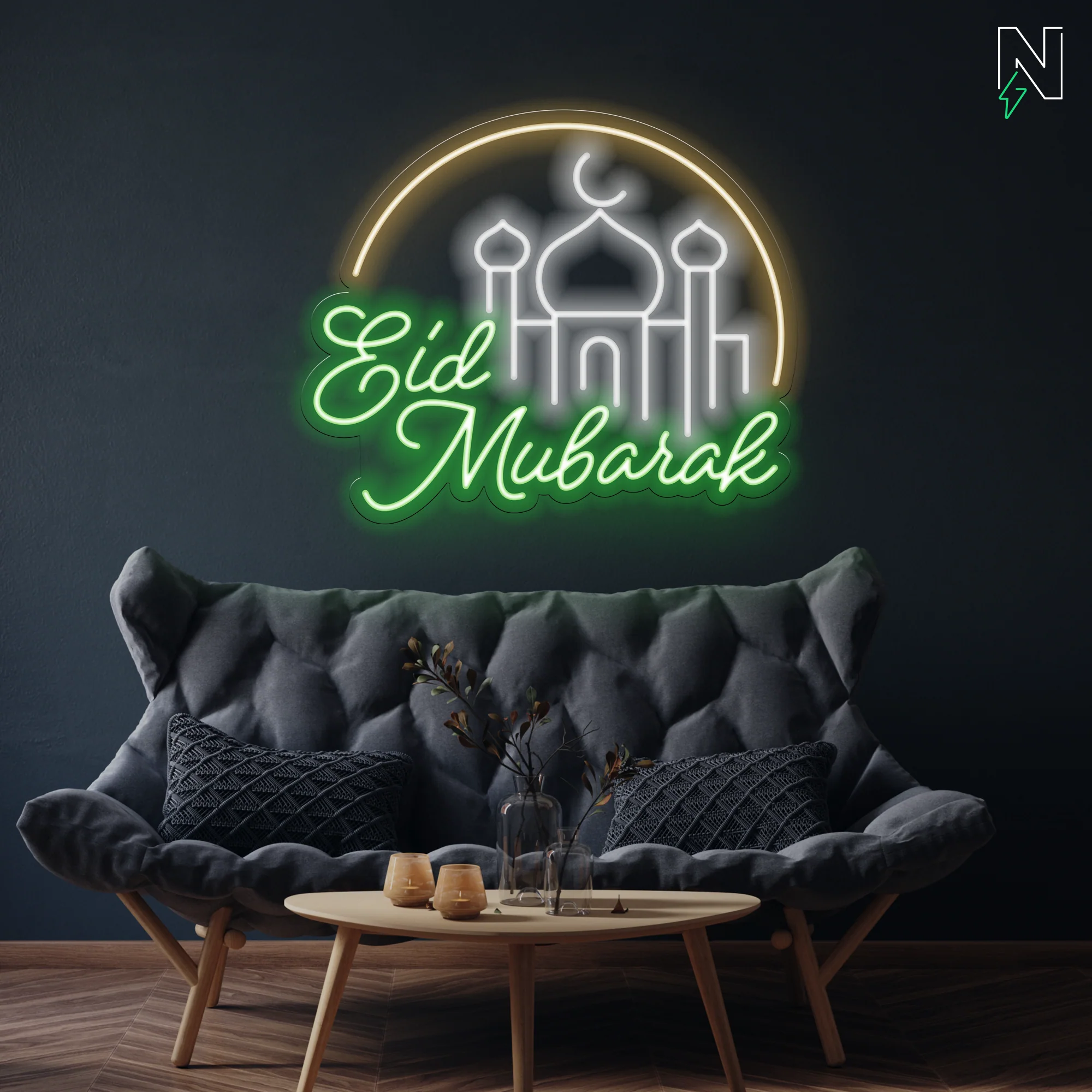 Eid Mubarak Neon Sign - Image 4