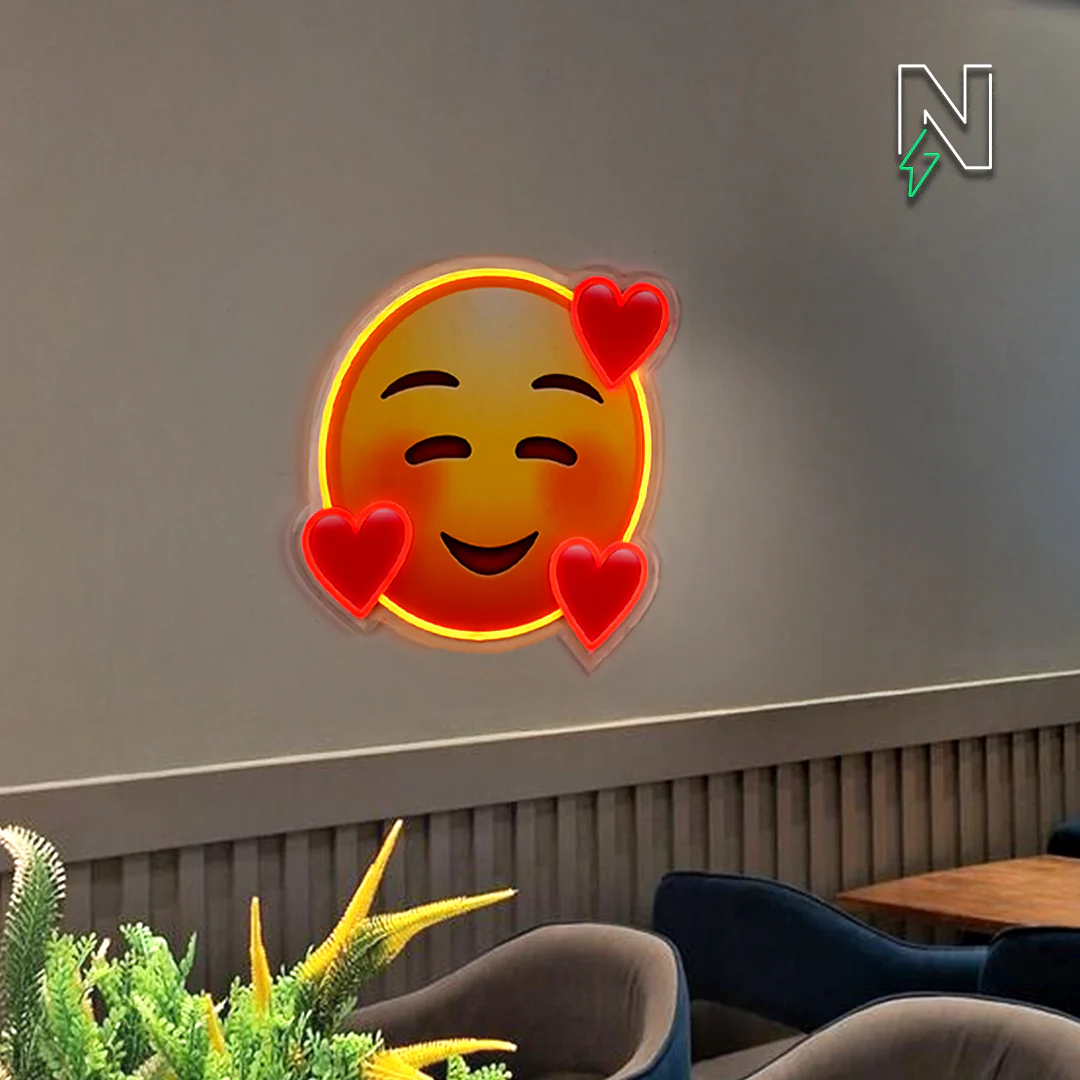 Feeling Love Emoji Neon Sign - Image 3