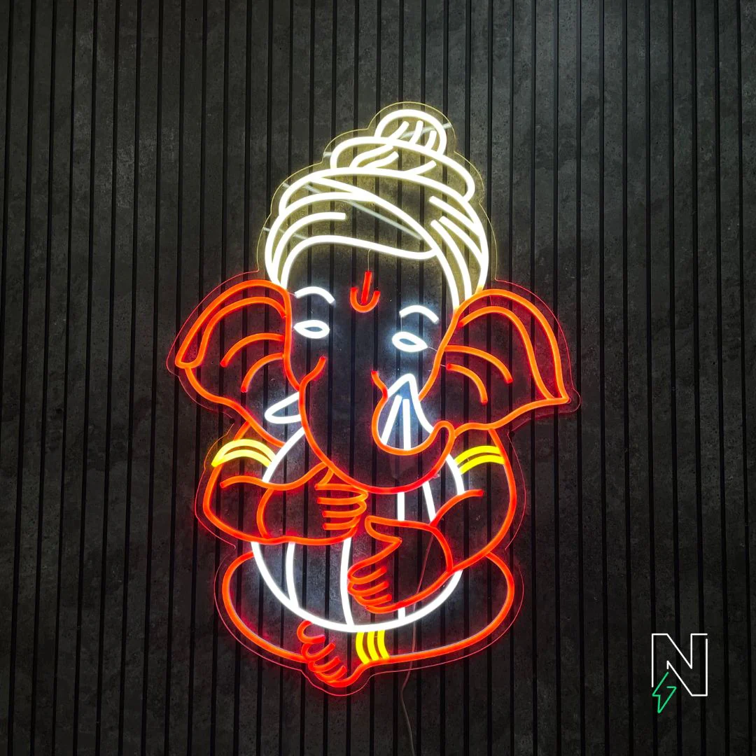 Ganesha With Modak Neon Sign - Image 2