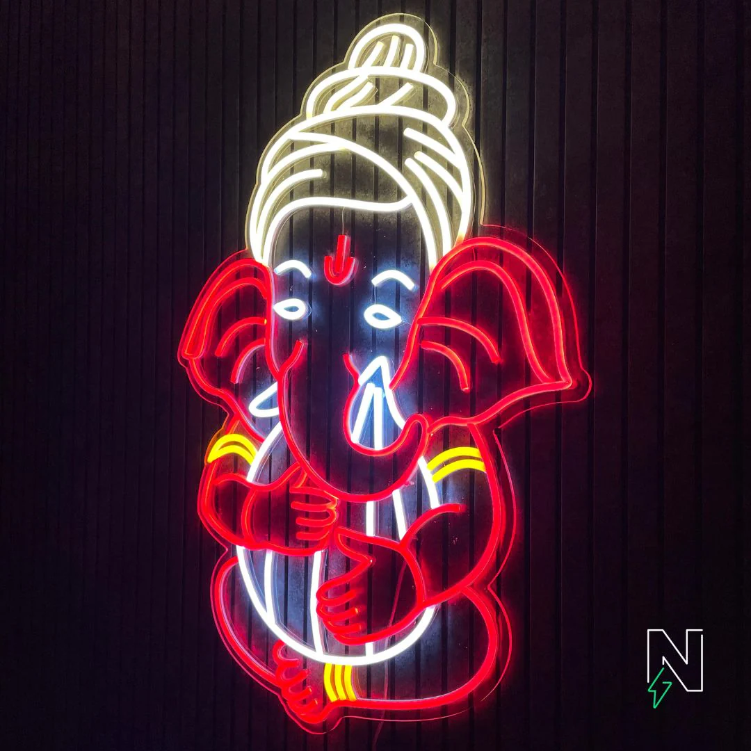 Ganesha With Modak Neon Sign - Image 3