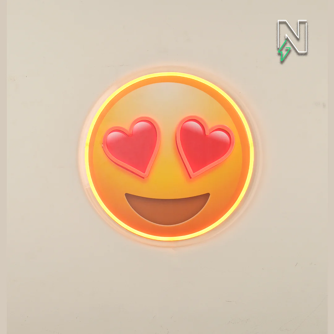 Heart Eyes Emoji Neon Sign - Image 2
