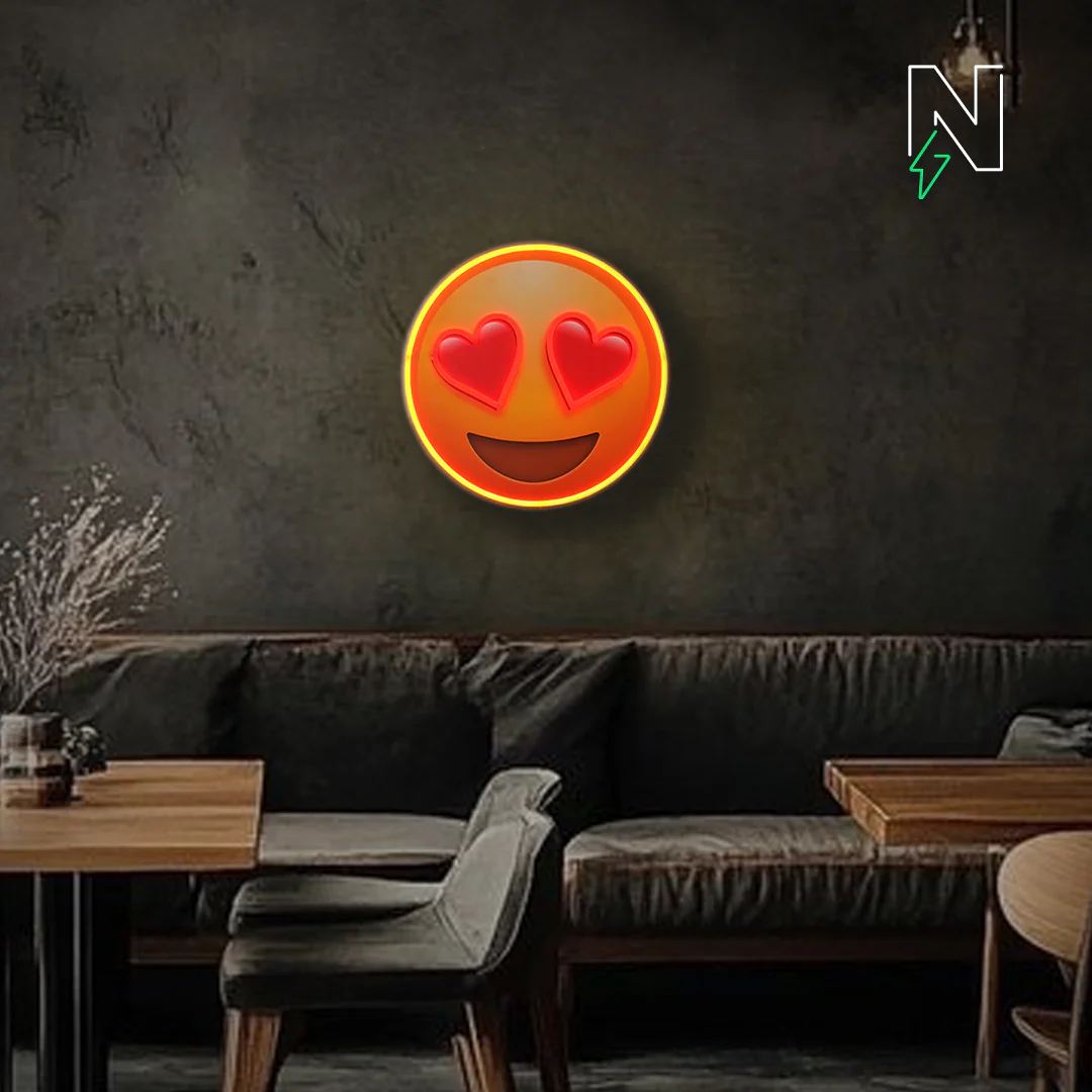 Heart Eyes Emoji Neon Sign - Image 3