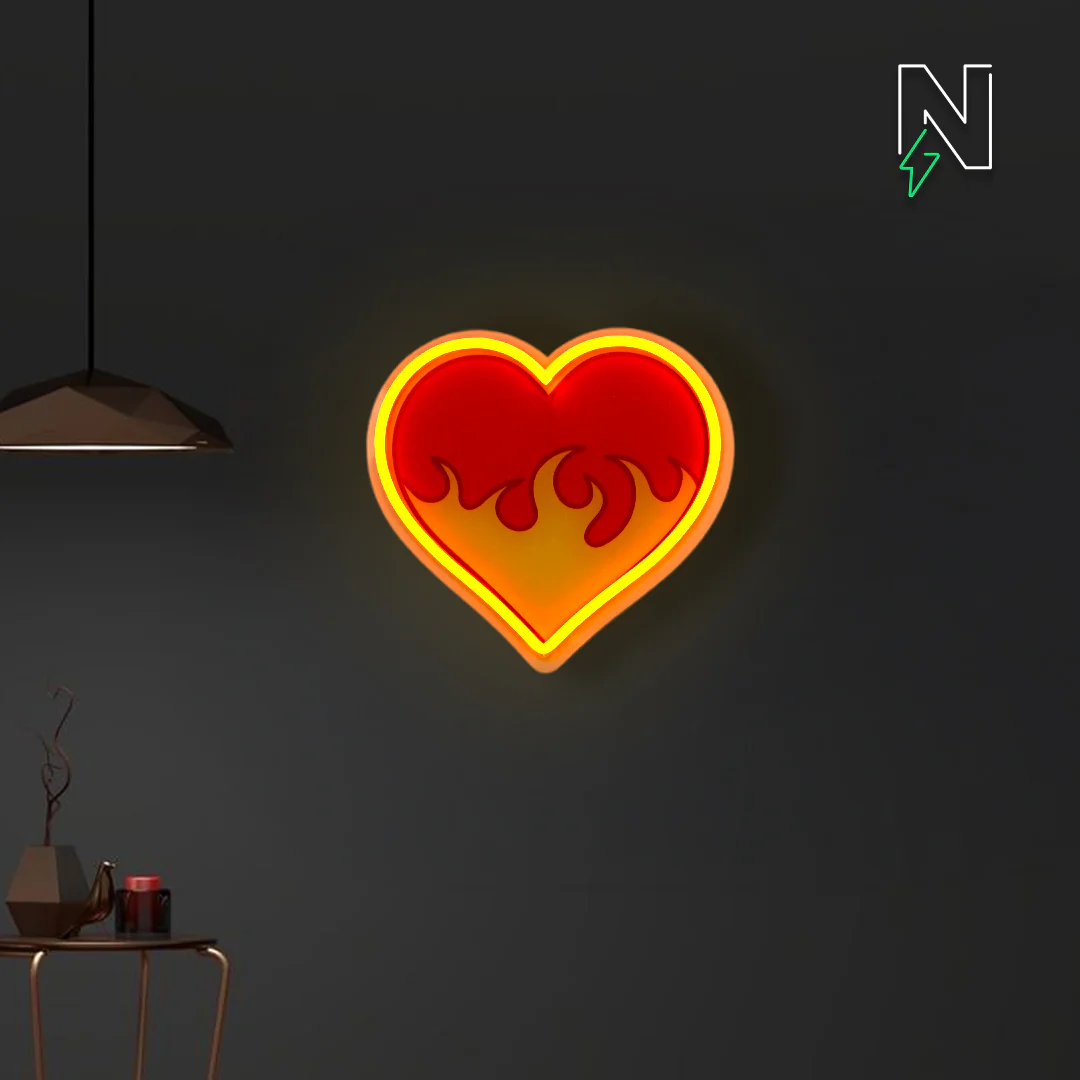 Heart Fire Neon Sign - Image 3