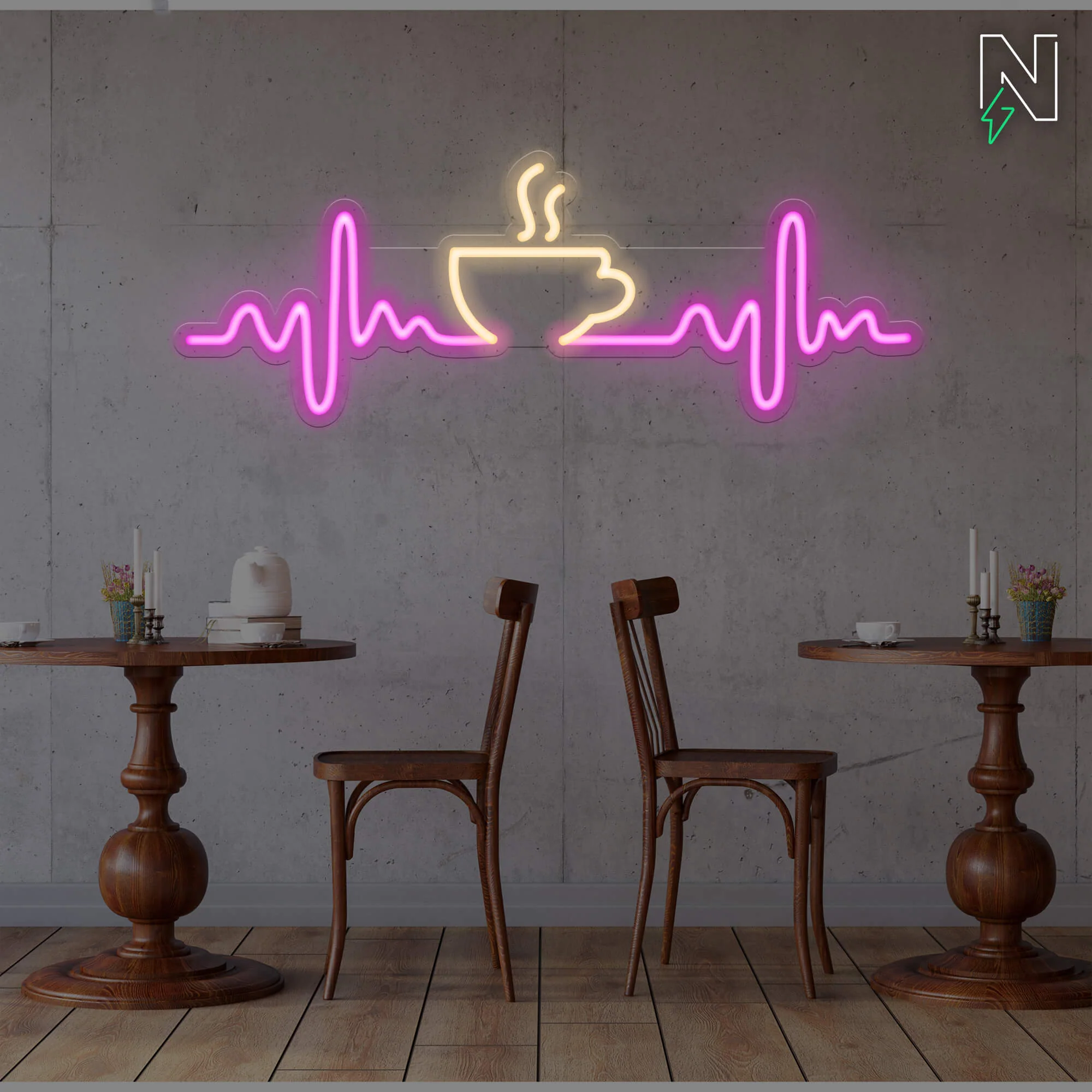Heartbeat Coffee Neon Sign - Image 2
