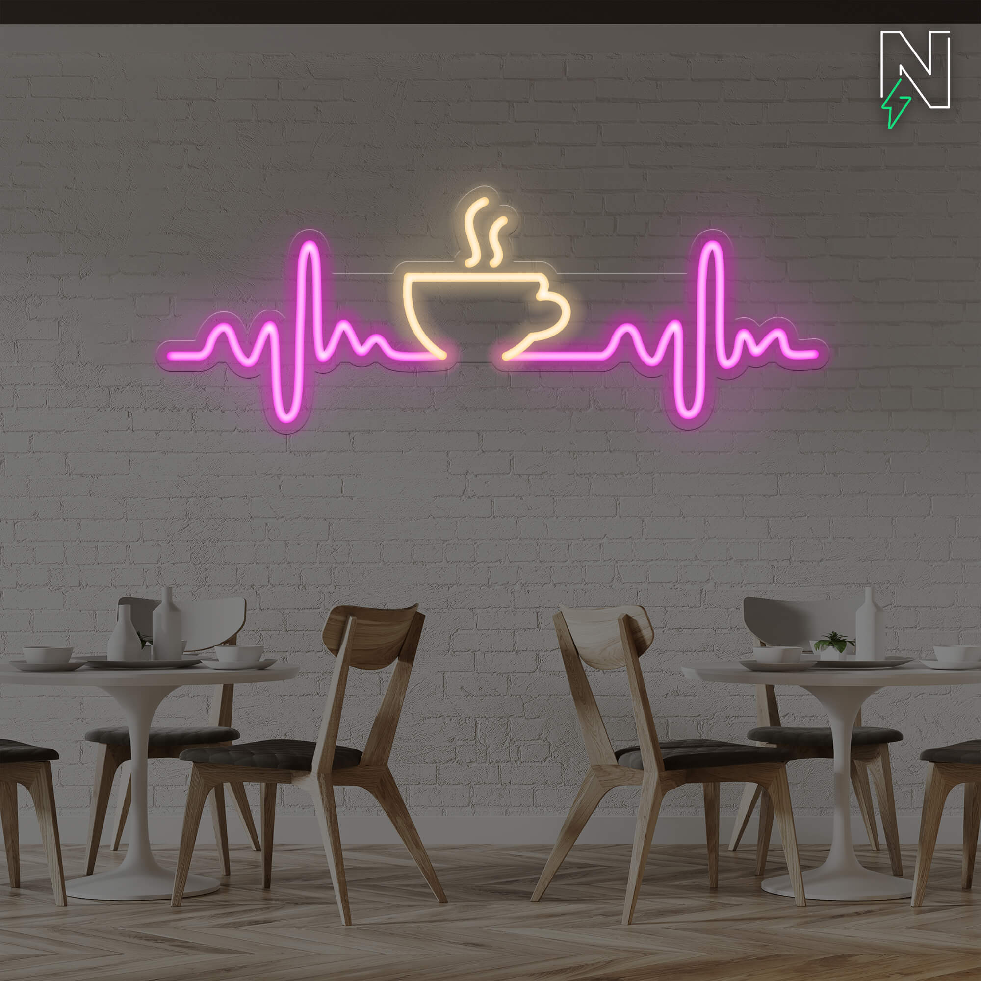 Heartbeat Coffee Neon Sign - Image 3