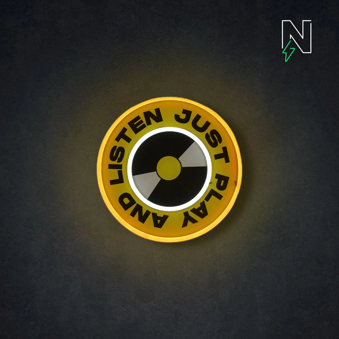Just Play And Listen Neon Sign - Image 3