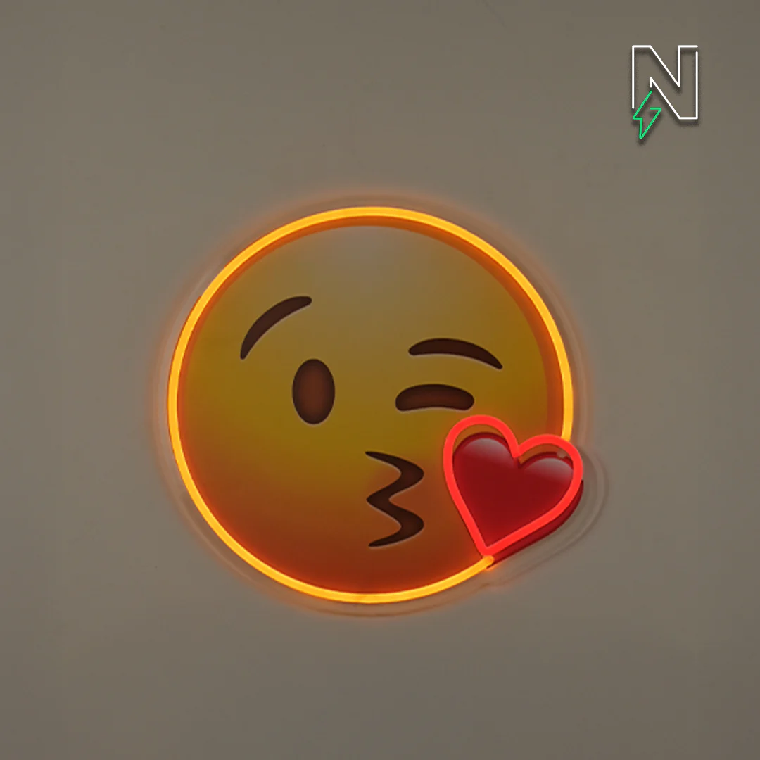 Kiss Emoji Neon Sign - Image 2