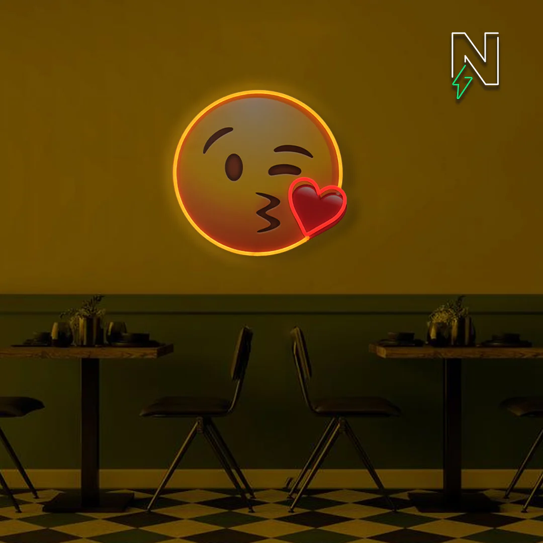 Kiss Emoji Neon Sign - Image 3
