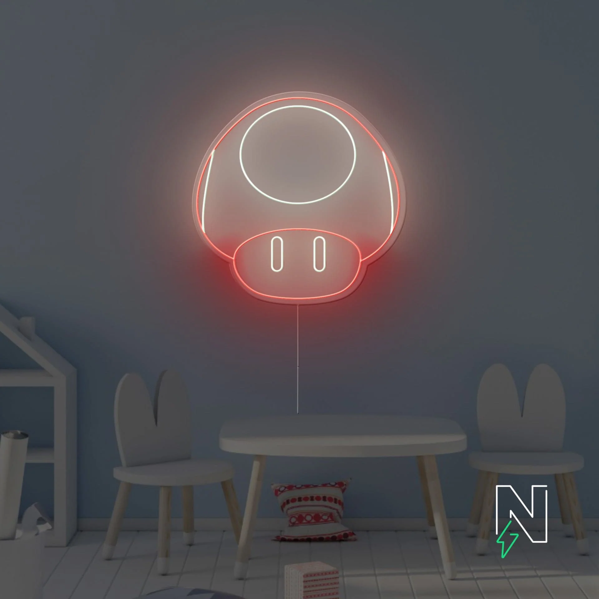 Mario Mushroom Neon Sign - Image 2