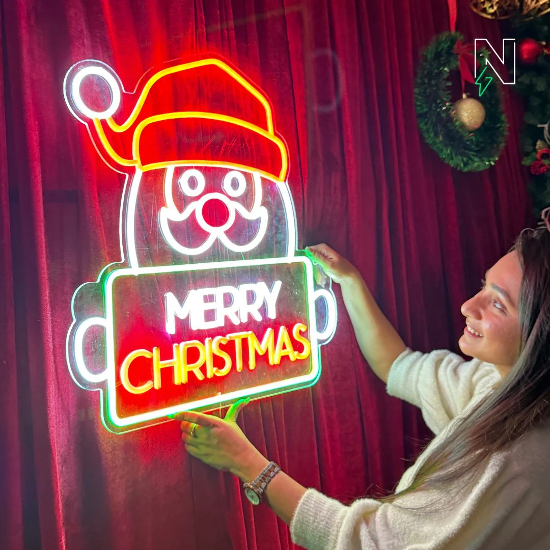 Merry Christmas With Santa Neon Sign - Image 2