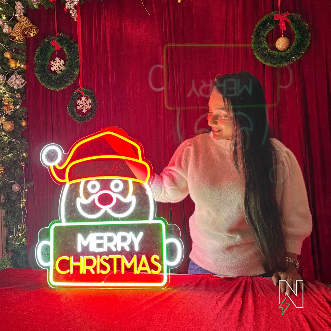 Merry Christmas With Santa Neon Sign - Image 3