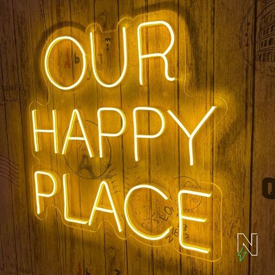 Our Happy Place Neon Sign - Image 2
