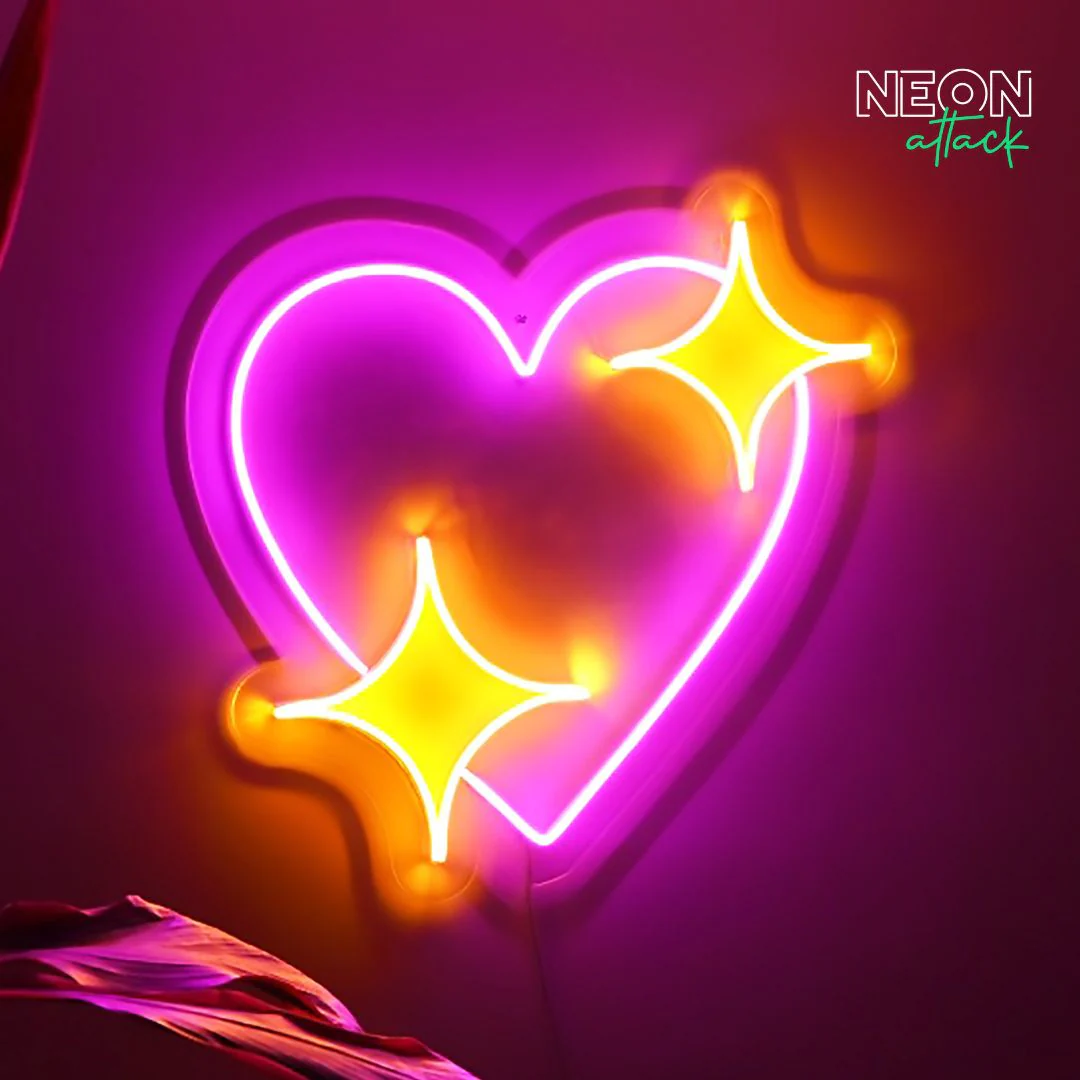 Shining Heart Neon Light Sign - Image 2
