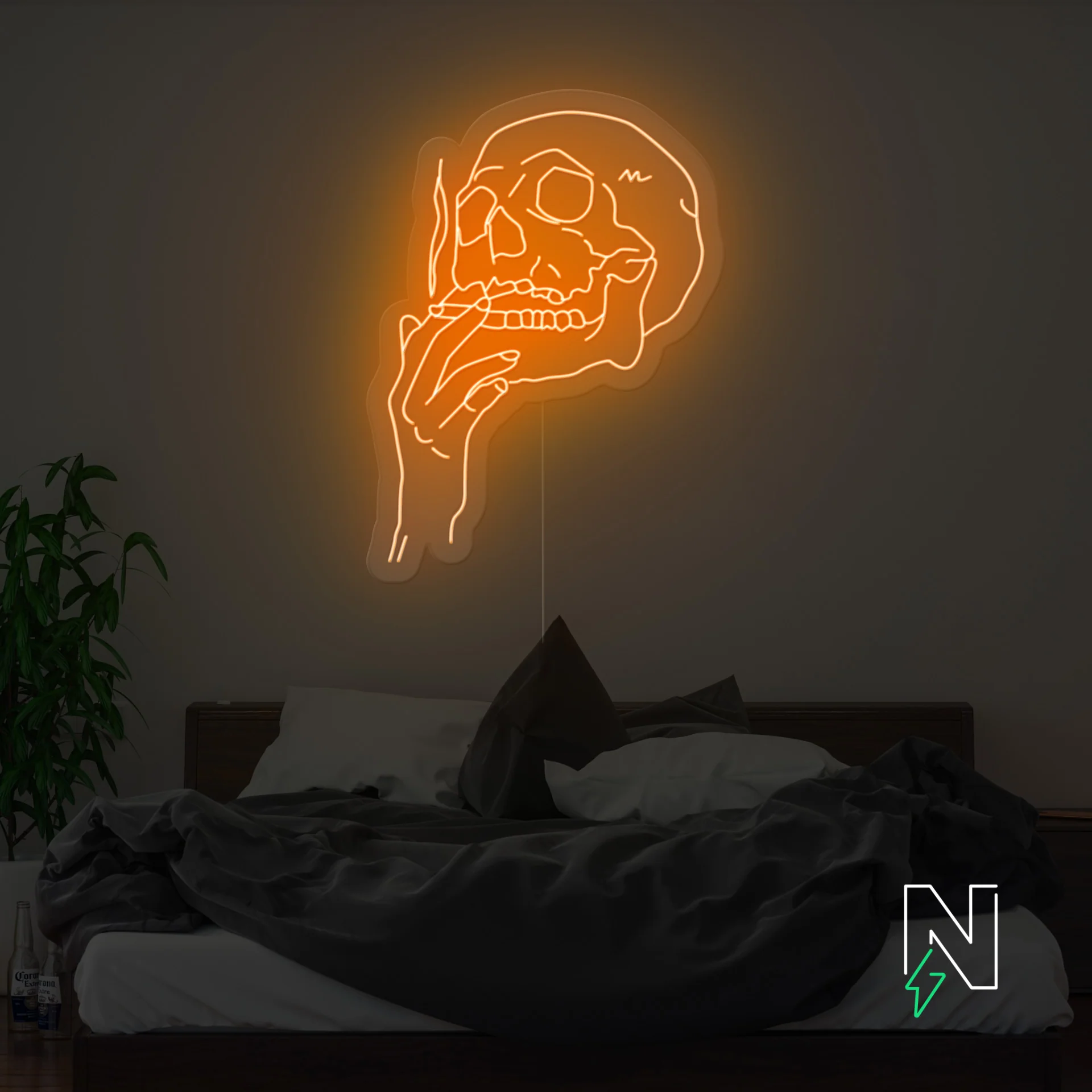 Smoking Skull Neon Sign - Image 10