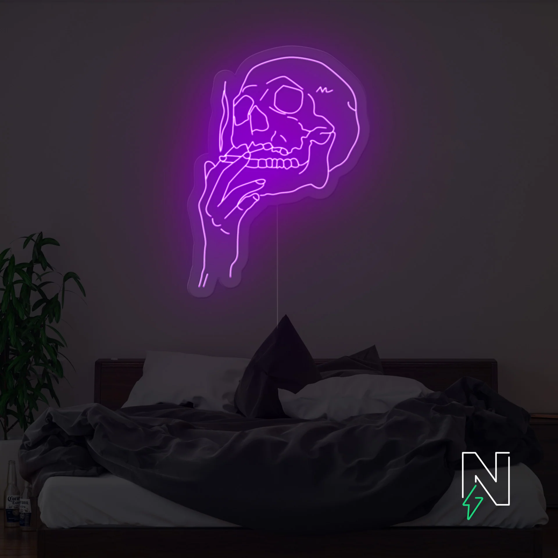 Smoking Skull Neon Sign - Image 11