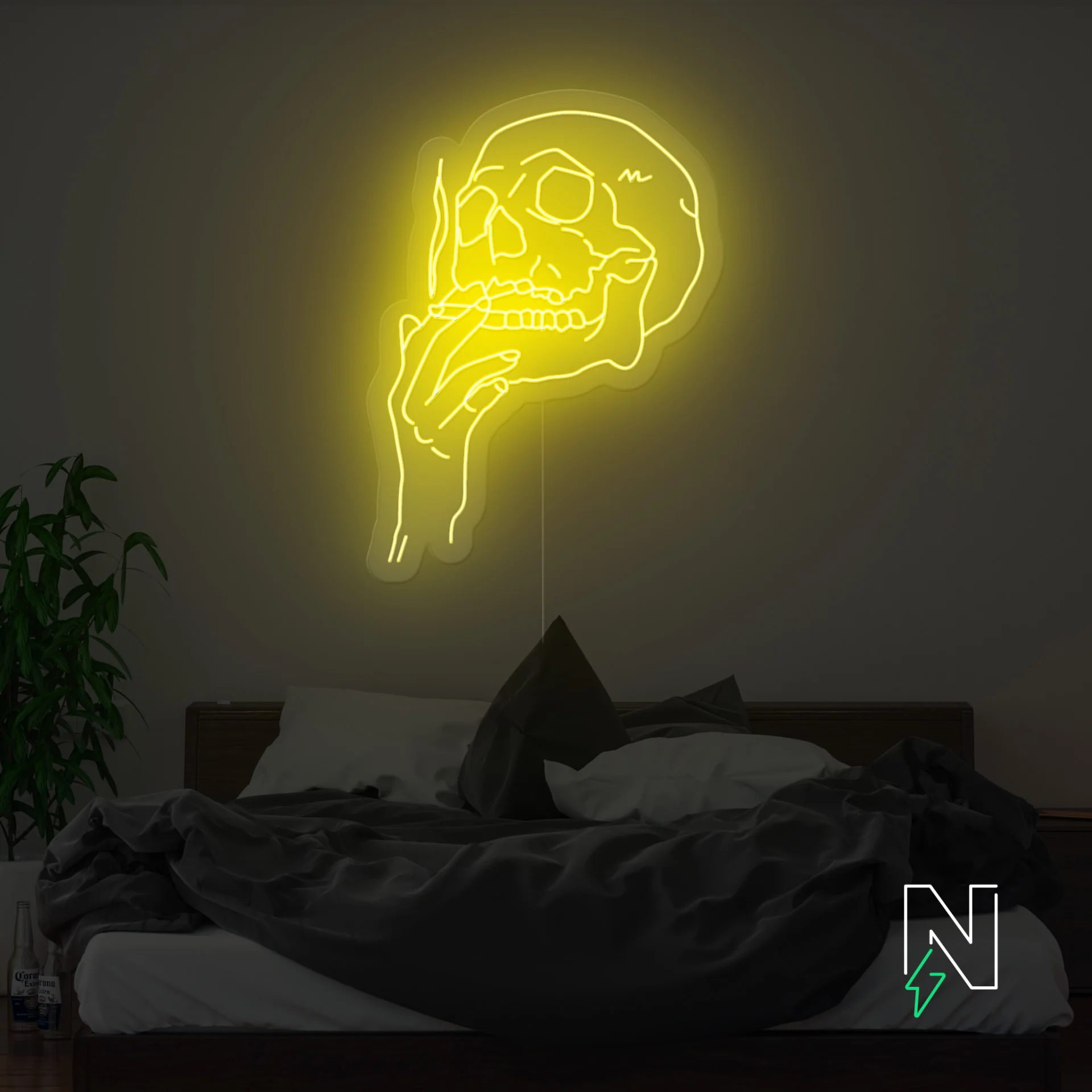 Smoking Skull Neon Sign - Image 3