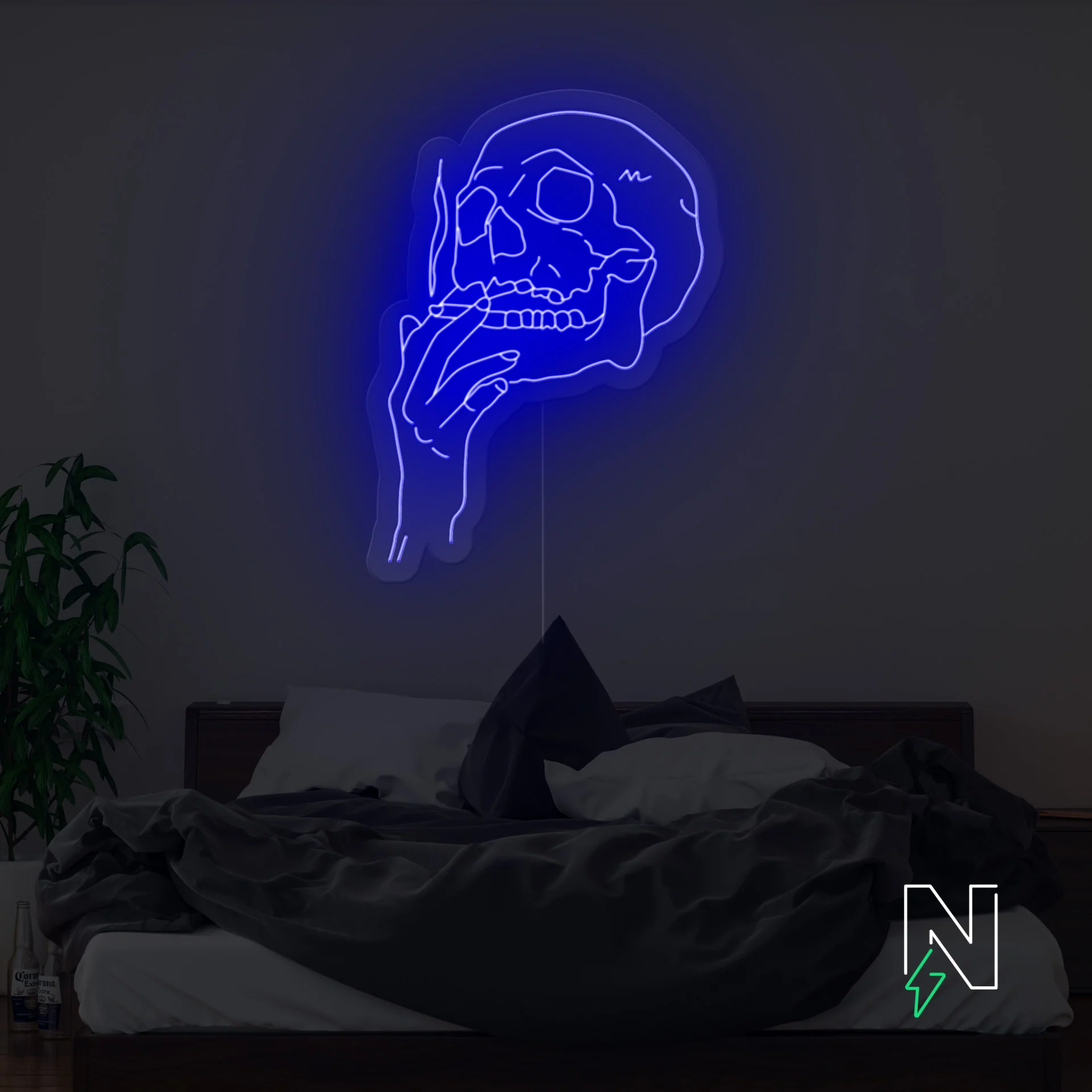 Smoking Skull Neon Sign - Image 4