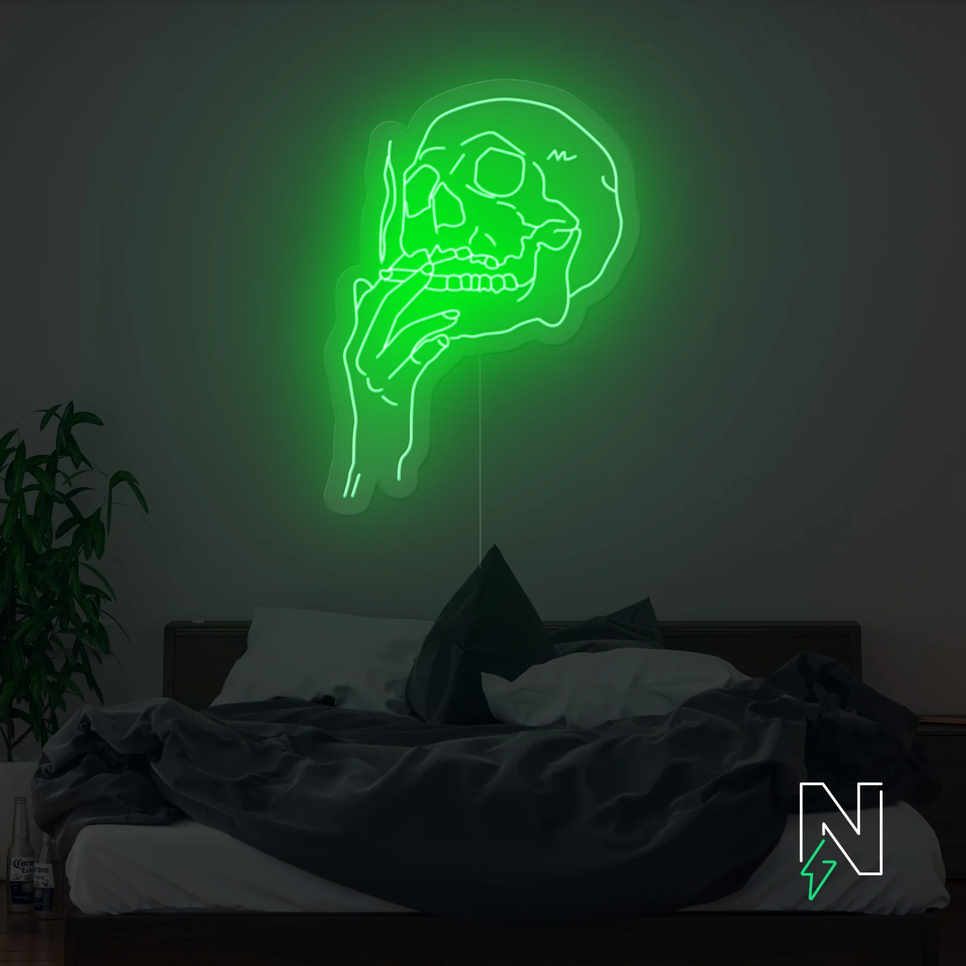 Smoking Skull Neon Sign - Image 5