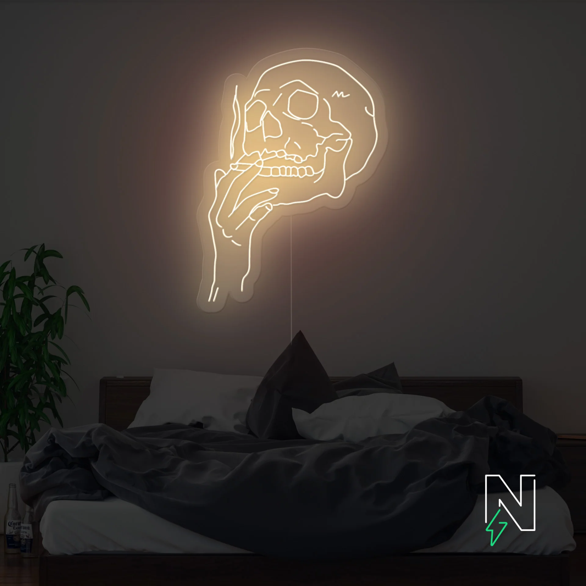 Smoking Skull Neon Sign - Image 7