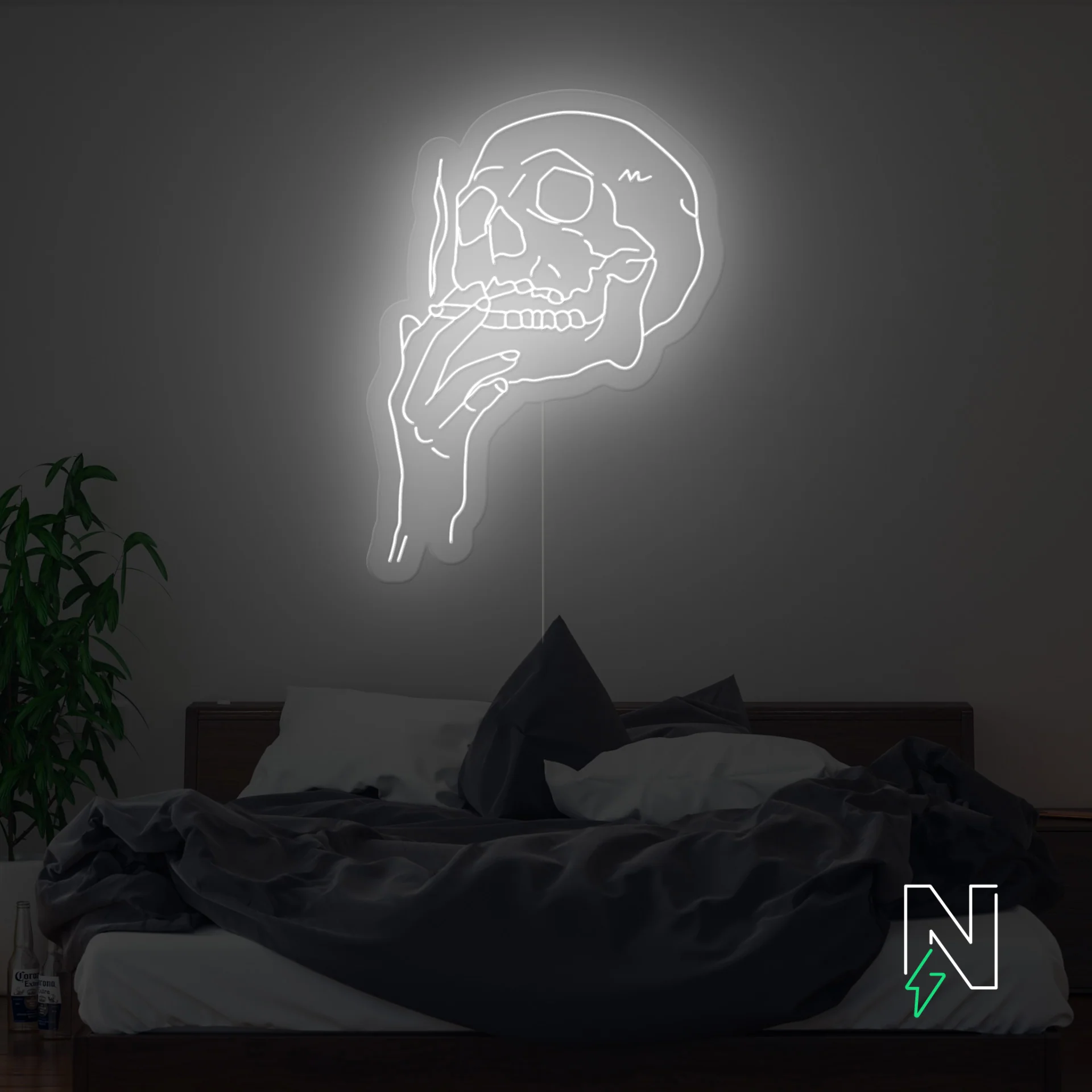 Smoking Skull Neon Sign - Image 8