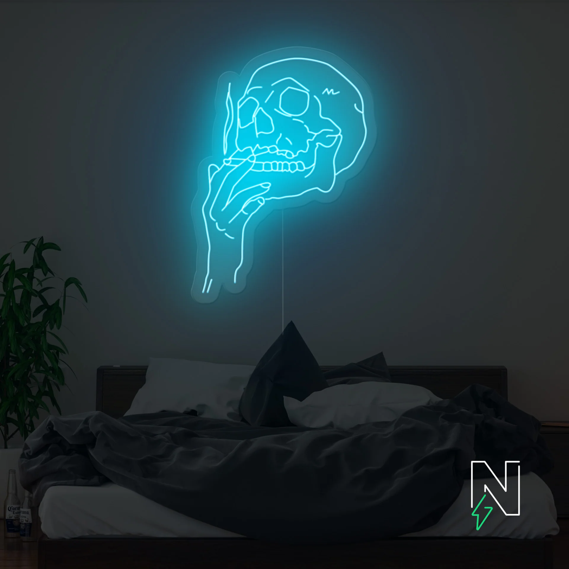 Smoking Skull Neon Sign - Image 9