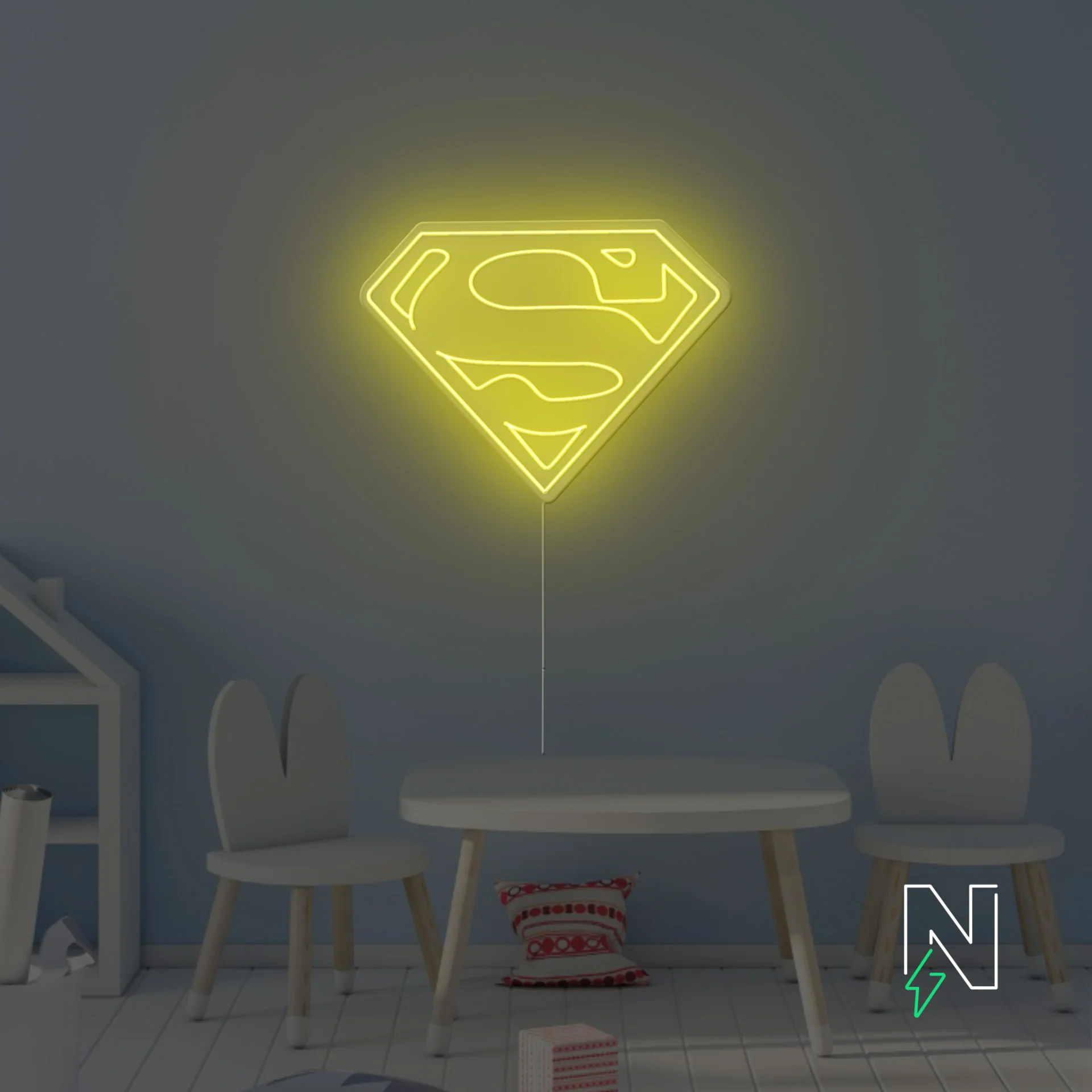 Superman Logo Neon Sign - Image 2
