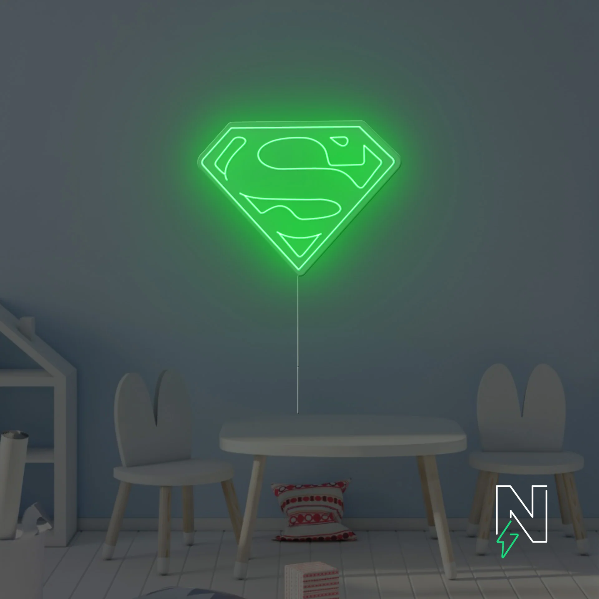 Superman Logo Neon Sign - Image 4