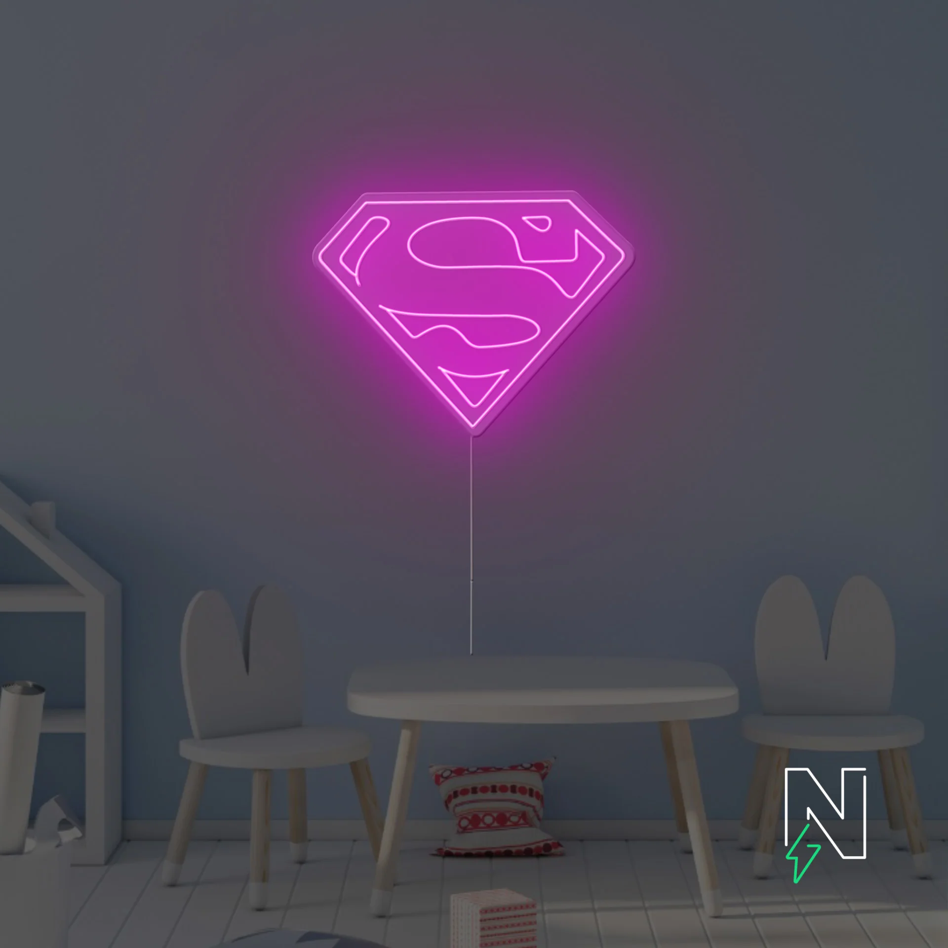 Superman Logo Neon Sign - Image 5